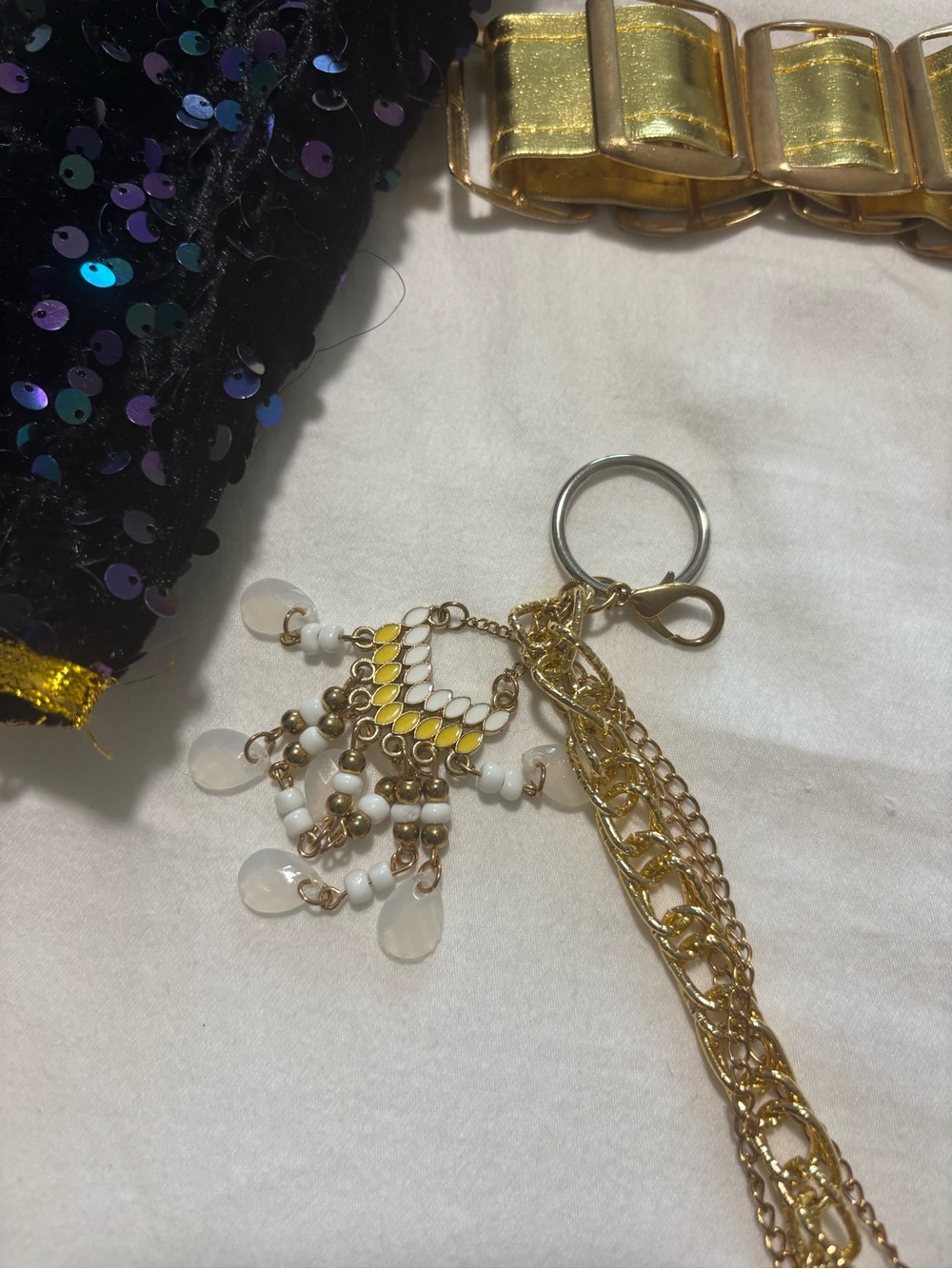 KPOP DEMON HUNTRX deluxe RUMI golden Sequin Cropped Jacket & White Crop Top Set - Picture 5 of 12